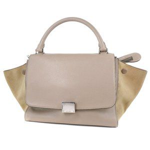 CELINE  2WAYShoulder Trapeze Handbag Dune gray leather